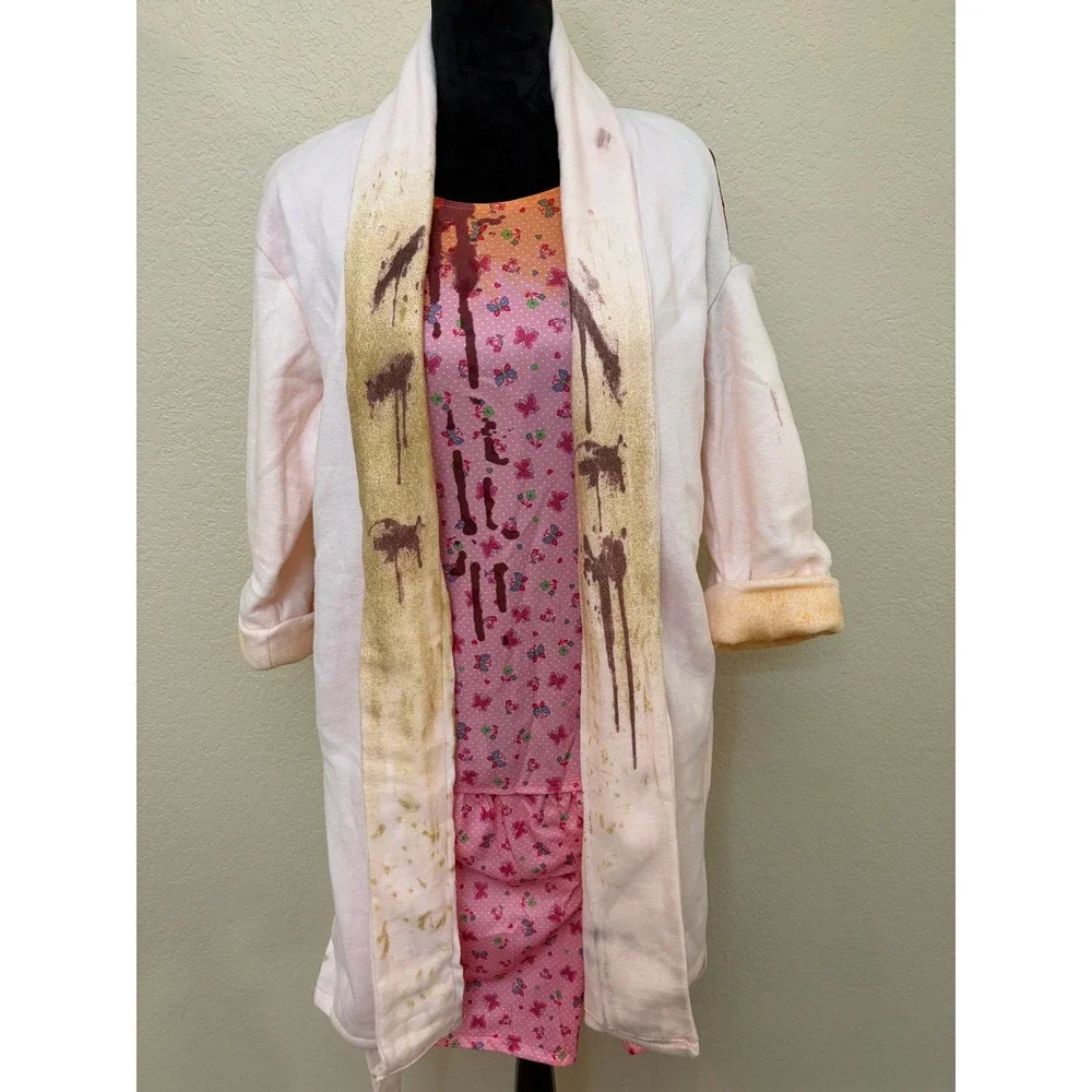 Spirit Halloween The Walking Dead Bunny Slipper Girl Costume Pink Adult S/M 4-8